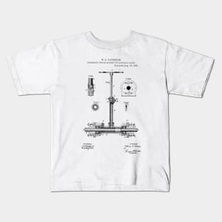 Machine for Telegraph Cables Vintage Retro Patent Hand Drawing Funny Novelty Gift Kids T-Shirt